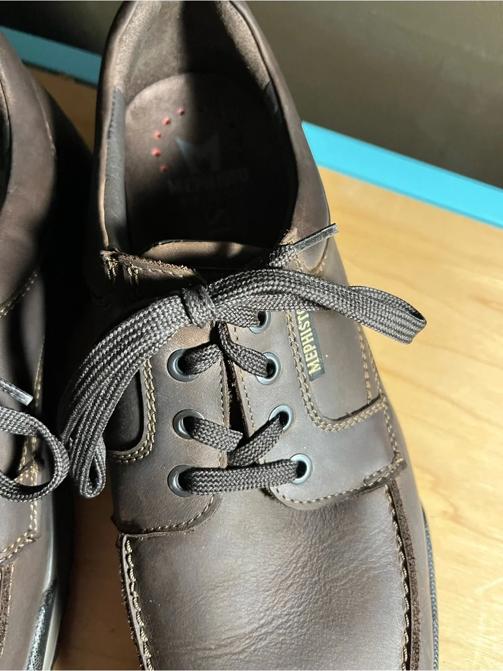 Mephisto Men's Brown Leather Lace-Up Casual Oxfords